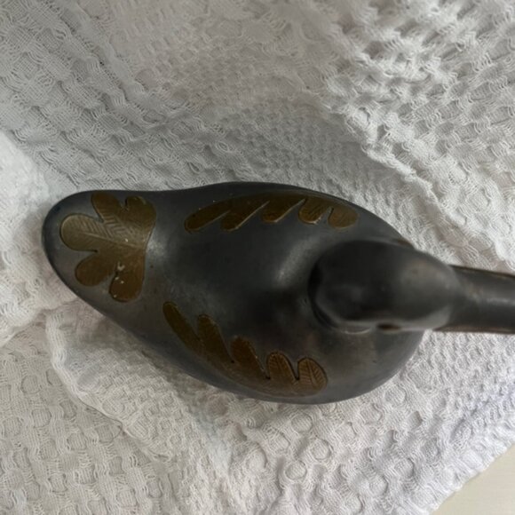 Vintage Pewter / Brass Duck Trinket Box 4.5 in tall **BUNDLE with LG Duck $60* - Picture 2 of 12